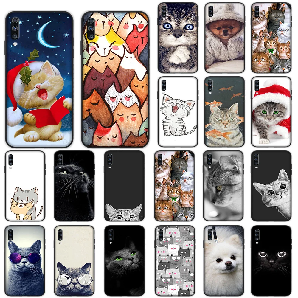 

Cute Cat Kitten Soft Case for Samsung Galaxy A5 A6 A7 A8 A9 Plus A10 A20 A30 A40 A50 A60 A70 M40 Cover