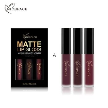 

2019 3pcs/set sexy colors lip colors Waterproof Matte Liquid Lipstick Cosmetic Sexy Lip Gloss Kit labial mate larga duracion