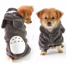 Warm Totoro Hoodie Costume Dog Clothes Pet Jacket Coat Puppy Cat Apparel Winter