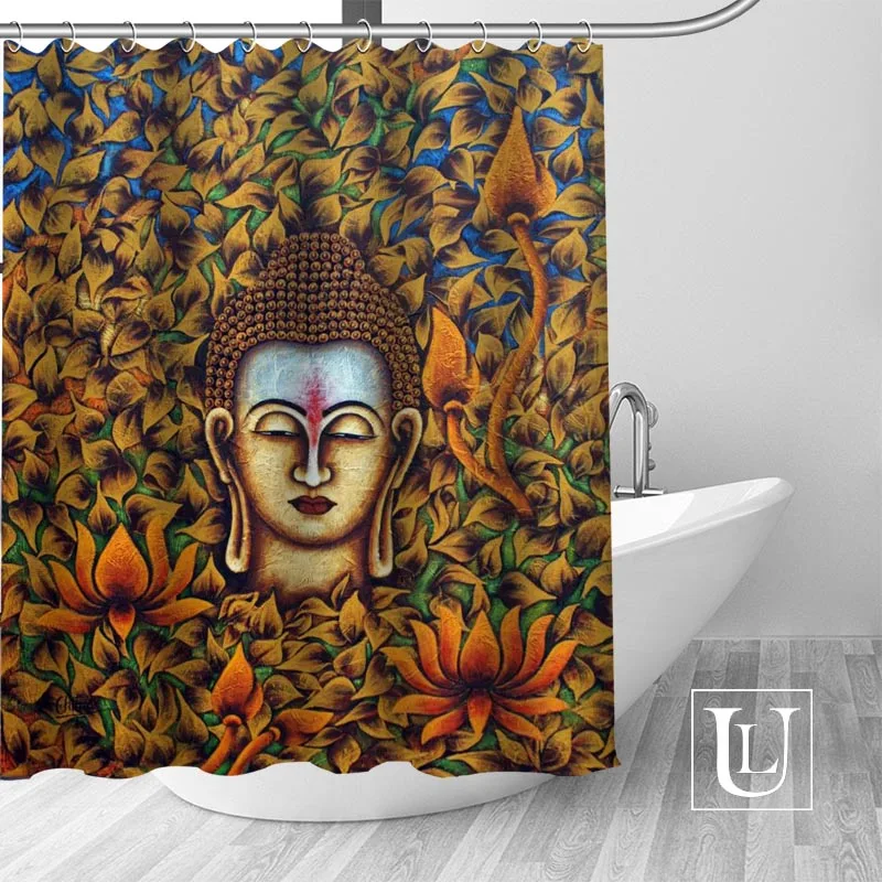 

Custom Buddha shower curtain new large European & American style print edition polyester shower curtain