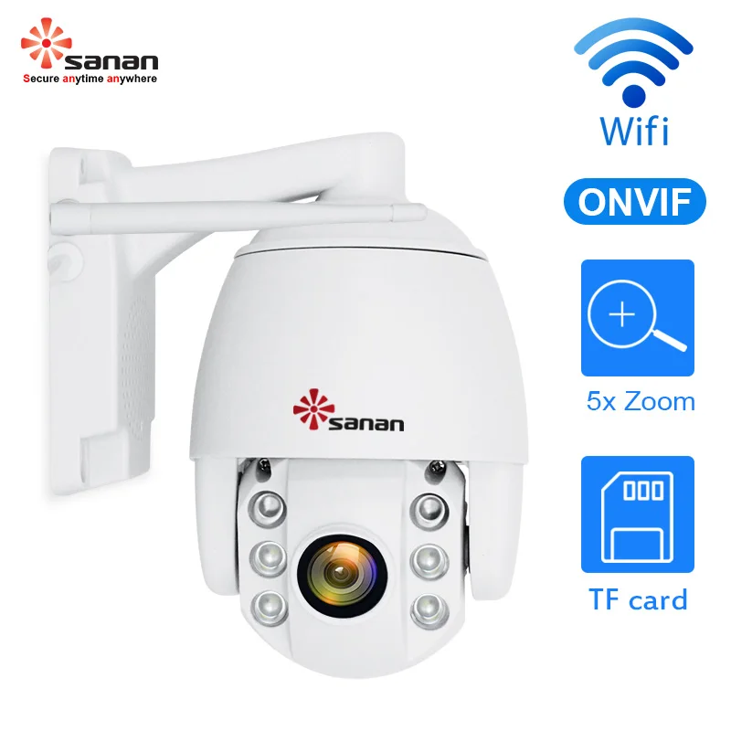 Sanan Mini 2,5 дюймов 1080 P PTZ IP камера наружная скорость купол 5X зум беспроводная камера безопасности ночного видения IR 60 м Onvif CamHi