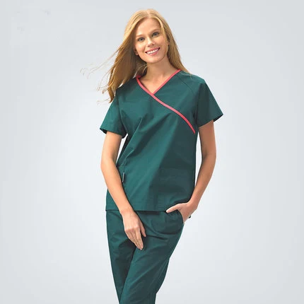 Новое поступление модные вечерние платья v-образный вырез медицинские хирургические наборы скрабов больницы для докторов медработников одежда Униформа лабораторное пальто комбинезоны - Цвет: green