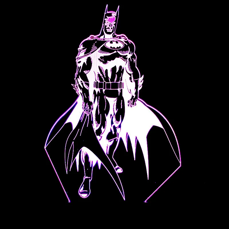 Новинка 3D супергерой Бэтмен ночник светодиодный Цвет изменение визуальных настольная лампа Украшения в спальню для сна Освещение подарки