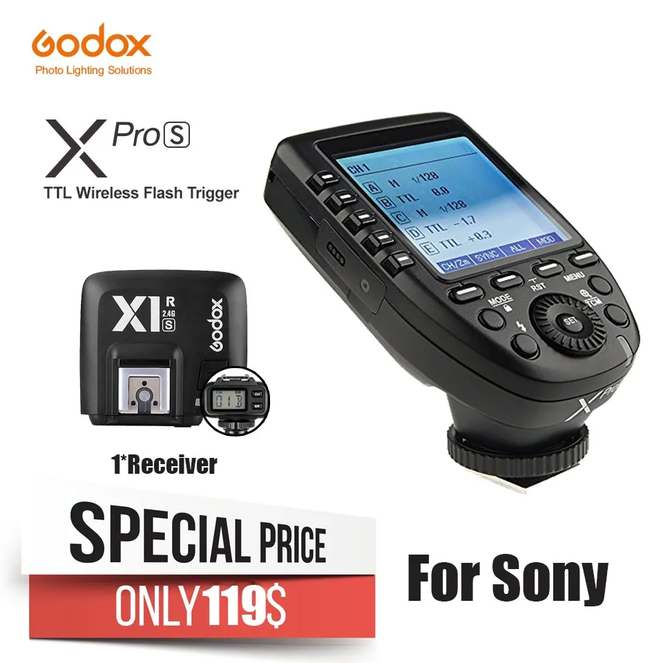 Godox Xpro s ttl II 2 4 г Беспроводной передатчик триггера для sony A77 A99 ILCE 6000L A9 A7R III a350 AD600