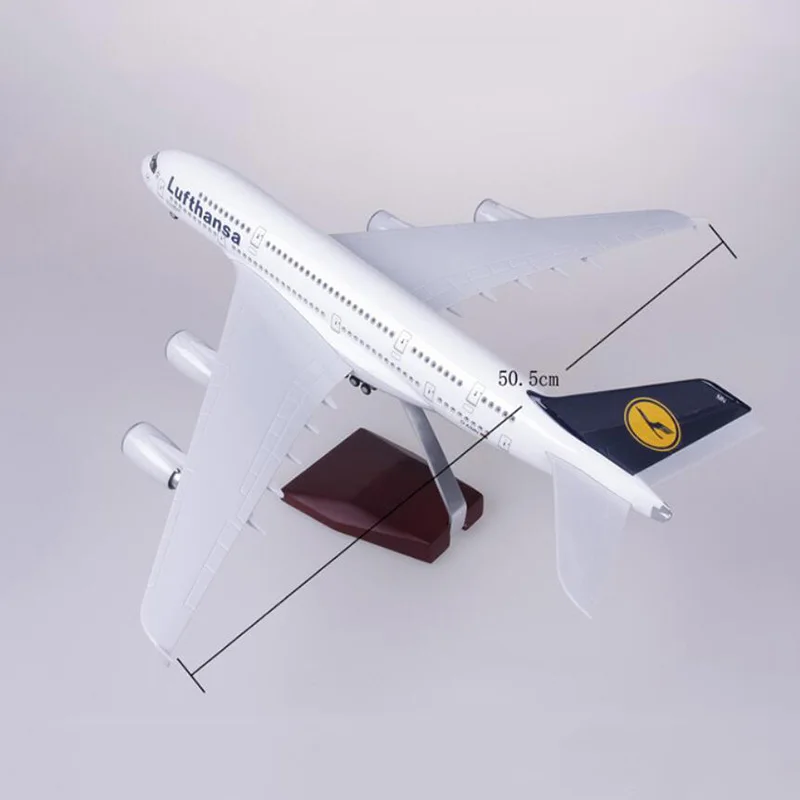 1/160 масштаб 50,5 см авиакомпания Airbus A380 Lufthansa Самолет Модель W свет и колесо литье под давлением пластиковые смолы самолет для сбора