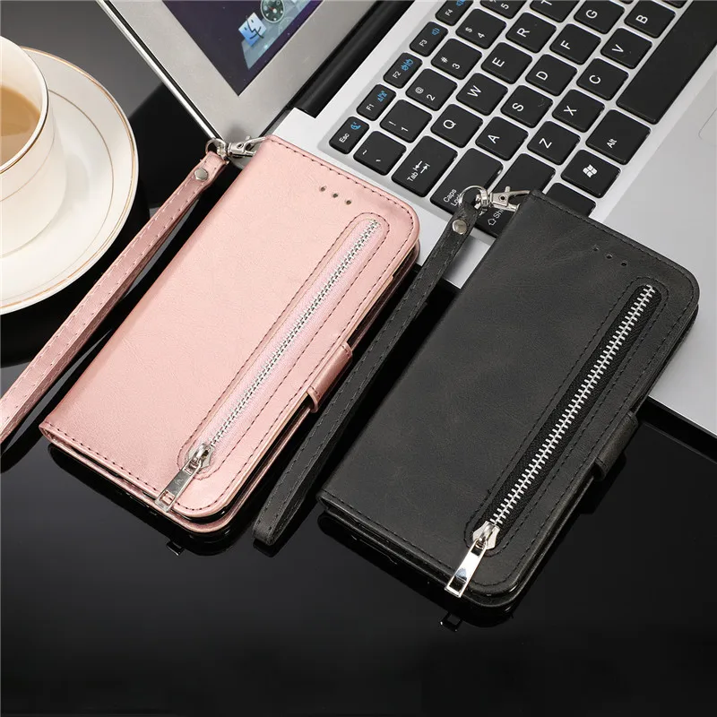Leather Zipper A52 A72 Case For Samsung Galaxy S21 S20 FE S10 S9 S8 Plus S7 Note 8 9 10 20 Ultra A12 A32 A51 A71 A70 A50 Cover