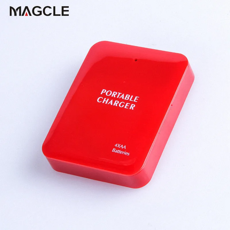 Universal Portable LED Flashlight 4x AA Battery USB Power Bank Charger Case Box Battery Charger DIY Kit For Smart Phone