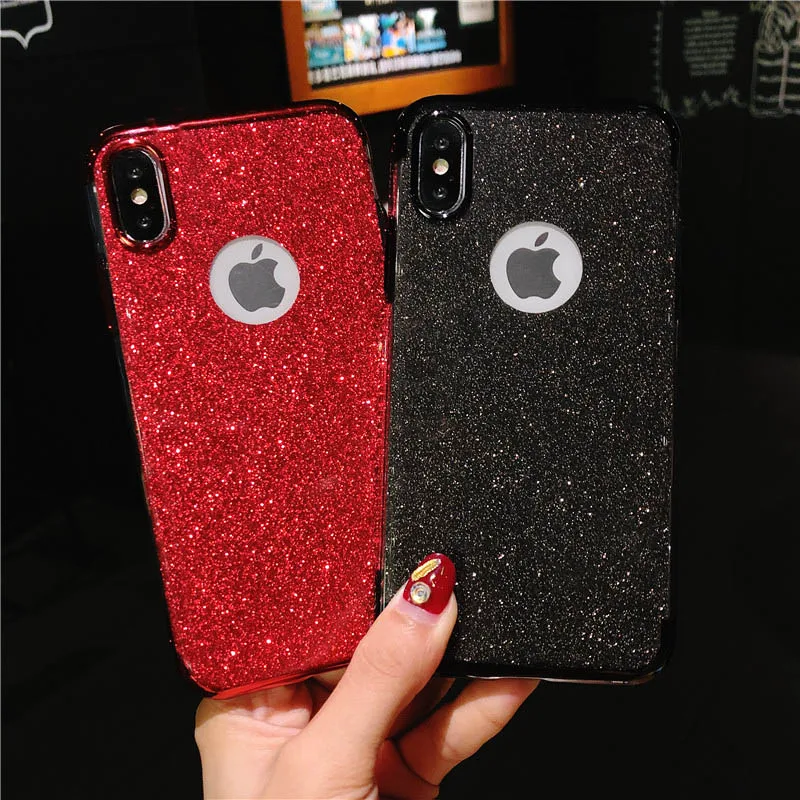 Glitter Frame TPU Phone Cases For iphone X 6 6s 7 8 Cover Samsung Galaxy A5 A6 A7 A8 2018 J2 Pro J5 J7 Prime Silicone Soft Case |