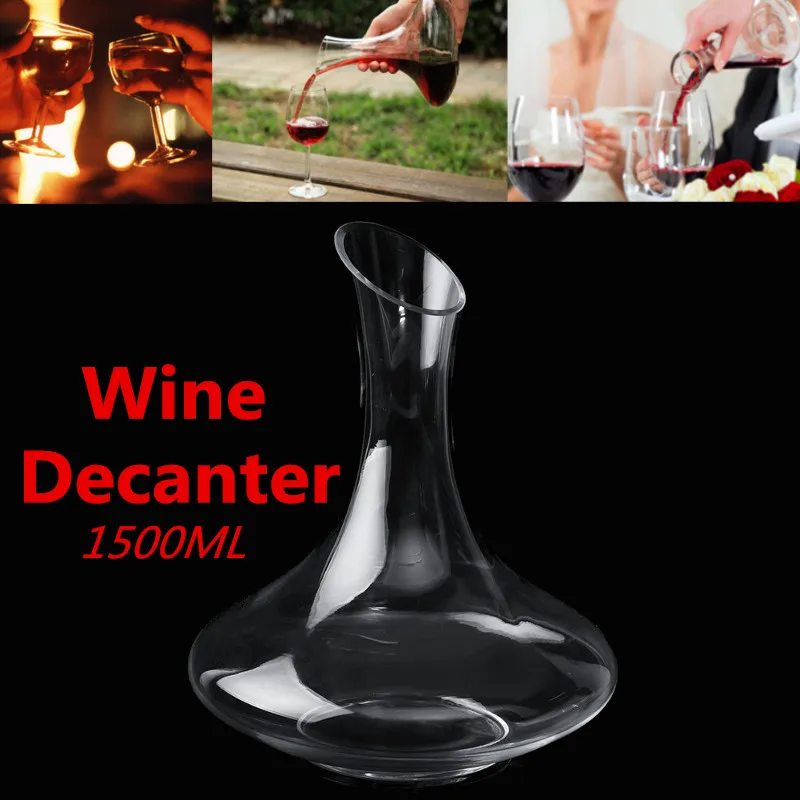 1500ML Crystal Glass Big Wine Decanter Jug Pourer Decant Brandy Water