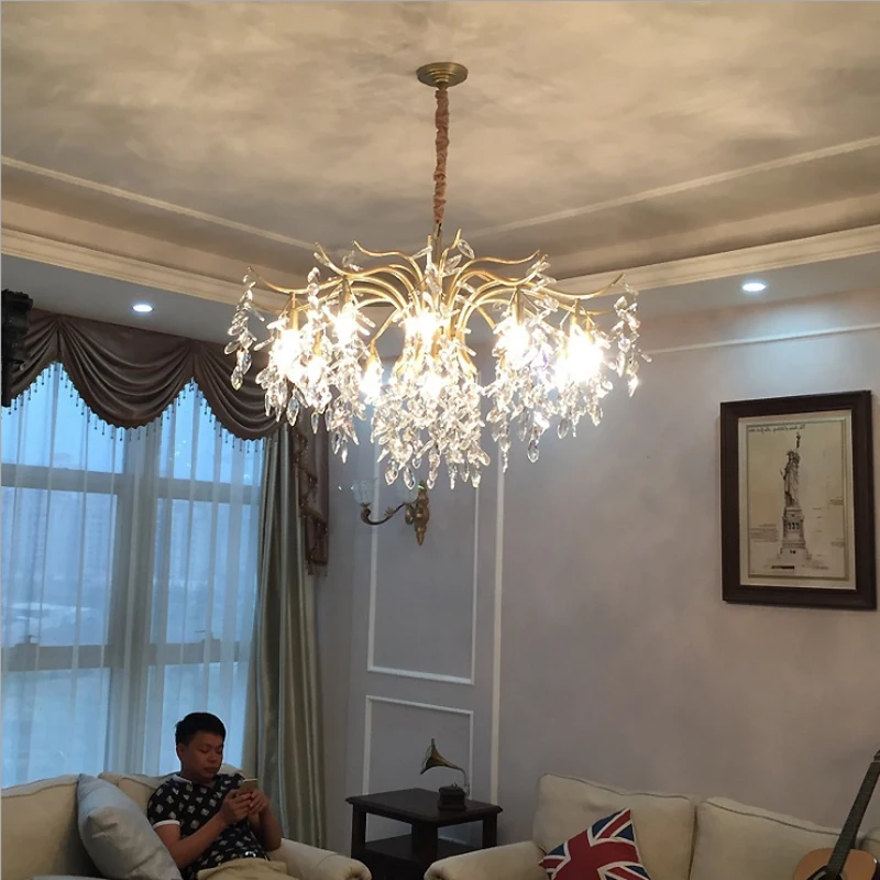 Nordic Industry Retro Pendant Crystal Iron ball Shape Lamp E14 Vintage Loft American Country Art Lamp Hanging Light Living Room