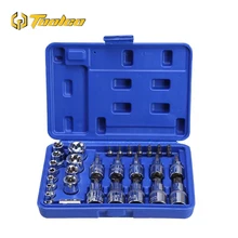 29PC Torx Star Sockets Set & Bit Male Female E & T Sockets Chrome Vanadium Steel Ratchet Screwdriver Bit for Mechanic Repair 13pcs allen key bit sockets 1 4 3 8 1 2 drive chromium vanadium steel mirror polished ratchet wrench sockets bits set