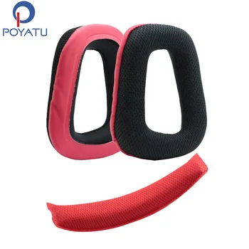 

POYATU Ear Pads Headband Top Cushion Pillow Set For Logitech G430 G930 Headphone Replacement Ear Cushion Earpads Earbuds