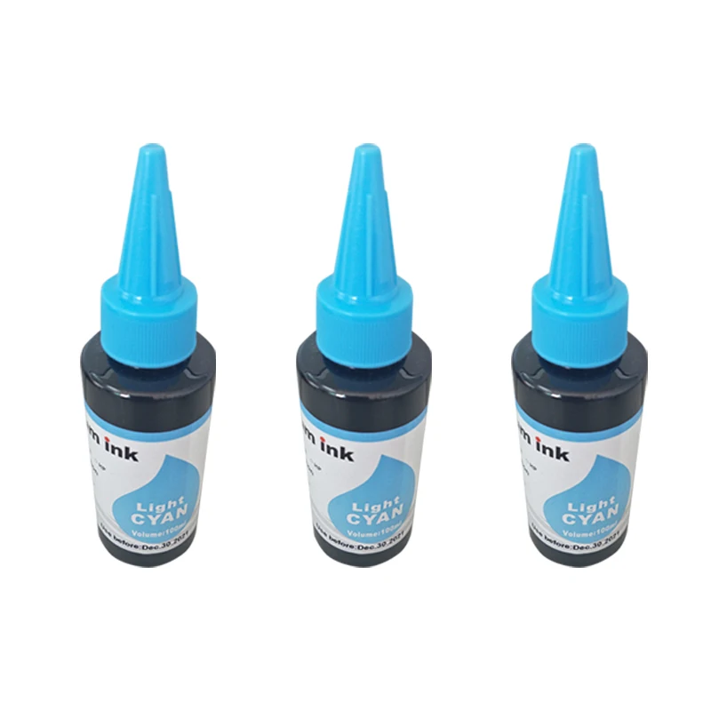 3x100ML Light Cyan LC Universal Sublimation Ink for Epson Printer Cartridge Heat Transfer Press package mug tile tent flag more |