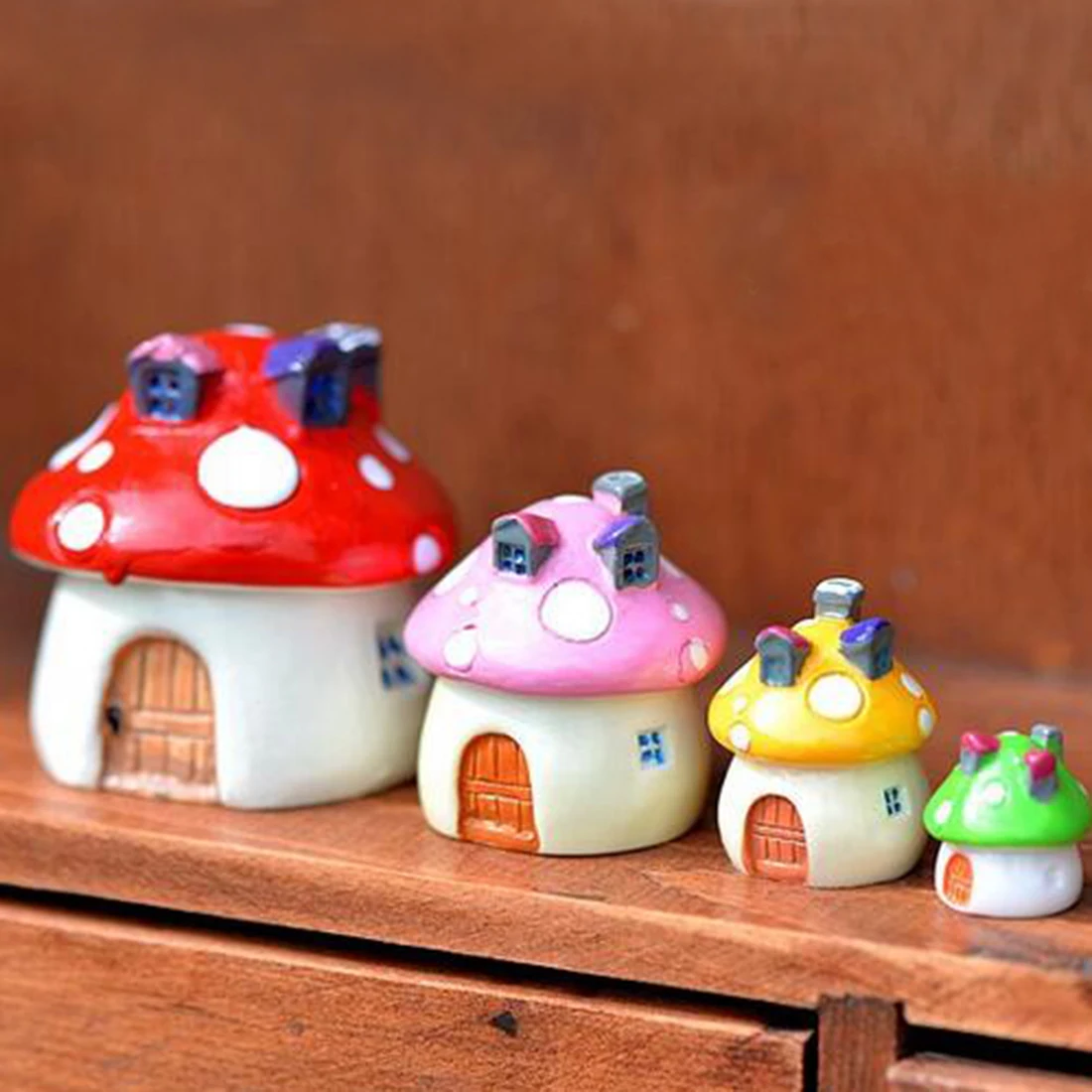 

Artificial Mushroom Doll House Fairy Garden Miniatures Terrariums Resin Crafts Figurines For Home Decoration Random Color