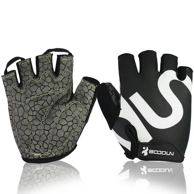 Boodun Gym Men Women Body Building Half Finger Fitness An-slip Weight Lifting Sports Training Fingerless Gloves
