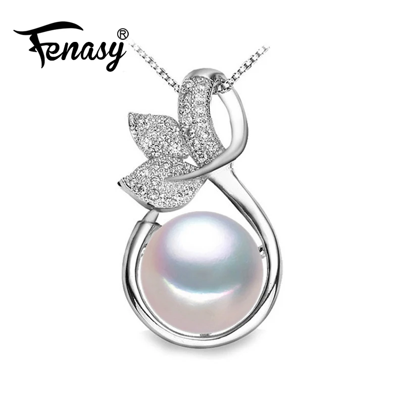 

FENASY fairy Necklace design Pearl Pendant,2018 new,fashion style Natural Freshwater Pearl Silver Necklace Pendant for women