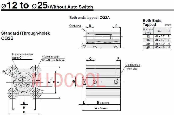 CQ2KB12 25DZ компактный алюминиевый диаметр цилиндра 12 мм ход 25 мм|aluminum cylinder|cylinder