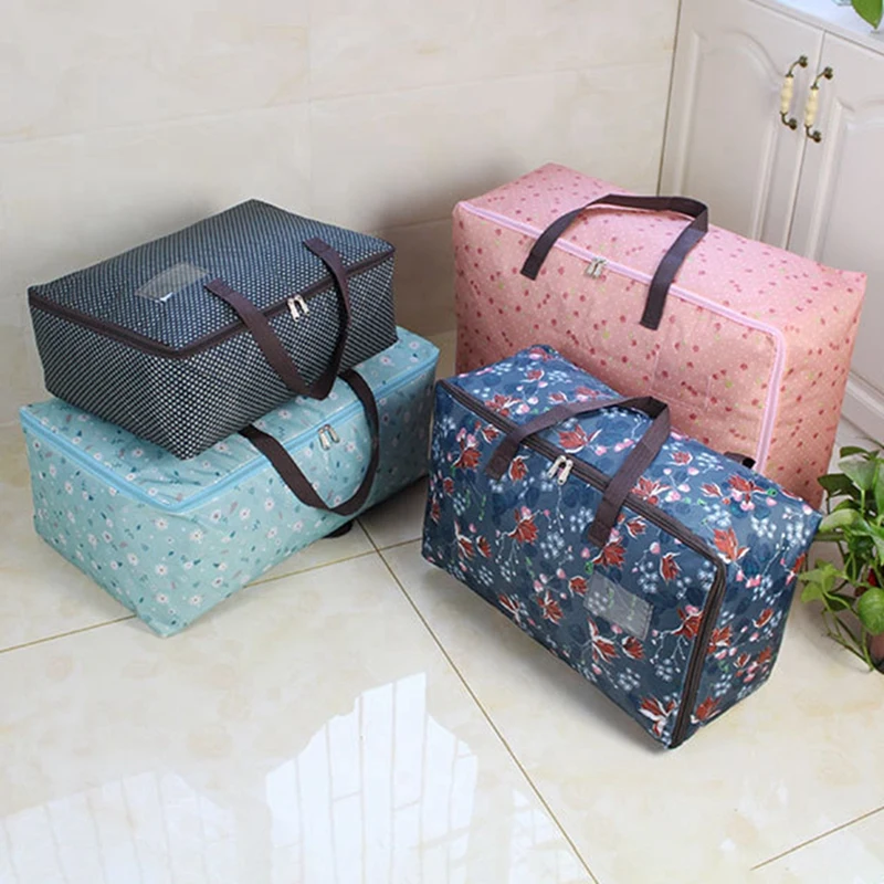 4 Размеры одежда сумка для хранения гардероб Организатор складной сумки для хранения стеганых одеял высокое ёмкость Jumbo чемодан мешок одеяло