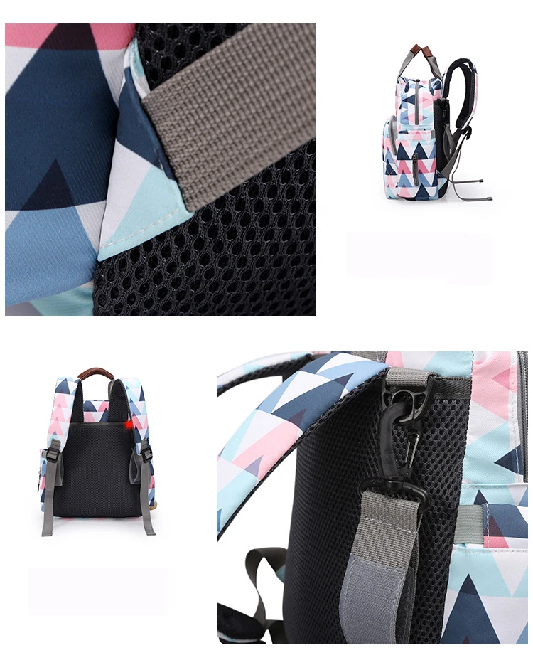 2019 новая водонепроницаемая сумка для подгузников для мамочек для ухода за ребенком подгузник рюкзак с принтом детская коляска органайзер