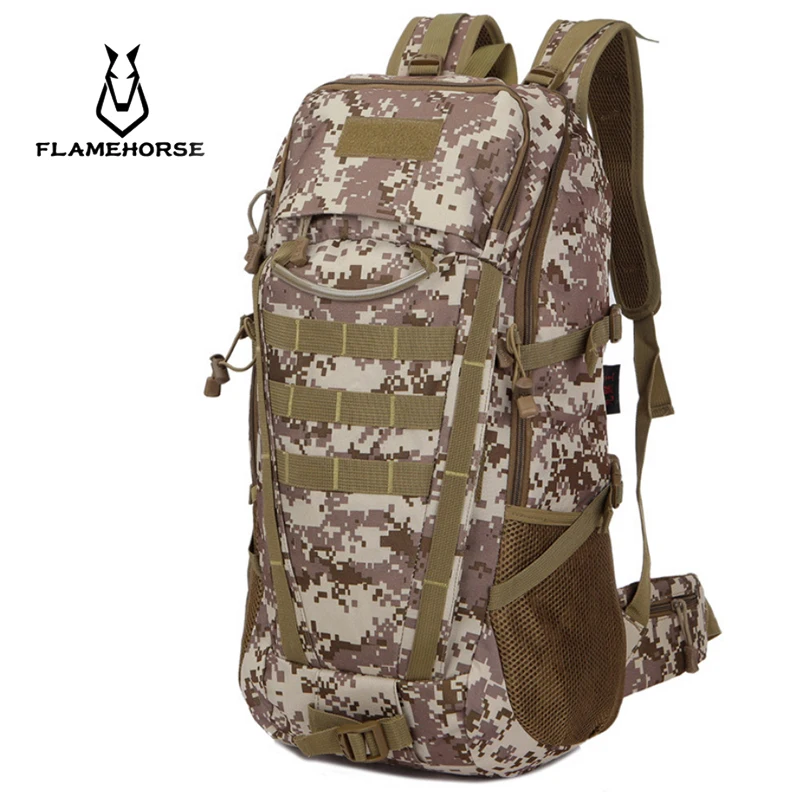 

FLAME HORSE Unisex backpack Large Capacity wearable 55L 3D Backpack Trekkin Travel Camping Hiking Camouflage Bag 2019