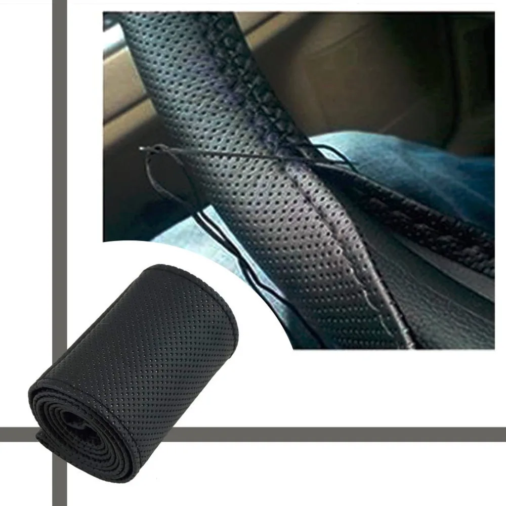 Car Steering Wheel Cover Braid on the Steering Wheel Microfiber Skid-Proof Cover Entire Single Connector 36-38cm Car-styling Car Steering Wheel Cover Braid on the Steering Wheel Microfiber Skid-Proof Cover Entire Single Connector 36-38cm Car-styling