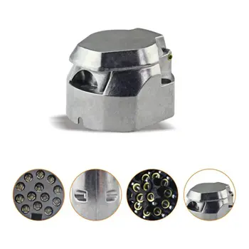 

13Pin Metal Trailer Socket Aluminium Alloy 13 Way Lights Connectors Electrics Adapter For Car RV Caravan