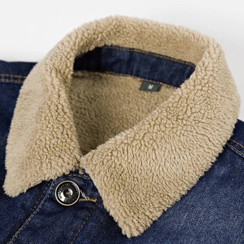 Брендовая зимняя куртка для мужчин, IN-YESON, меховой воротник, утепленная джинсовая куртка для мужчин, европейский стиль, теплая джинсовая куртка, пальто casaco masculino