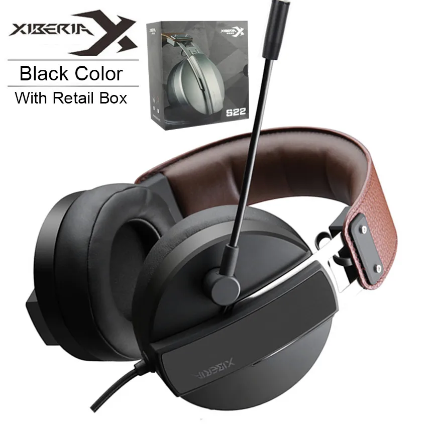 XIBERIA лучшая PS4 игровая гарнитура шлем 3,5 мм PC Gamer стерео наушники с микрофоном для Xbox One ноутбук компьютерная игра - Цвет: Black with RetailBox