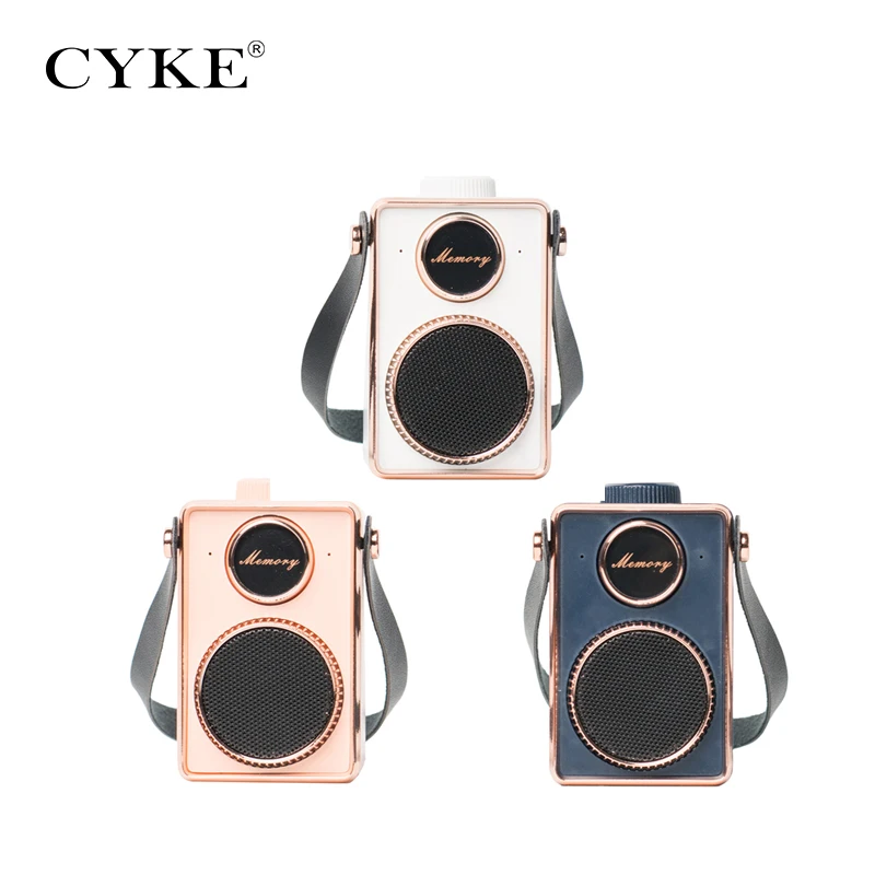 

CYKE Retro Bluetooth Speaker Portable Wireless Mini Handfree Stereo Subwoofer Column Speakers Music Player