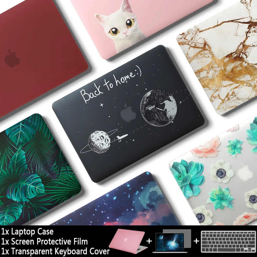 New Laptop Case For Apple MacBook Air Pro Retina 11 12 13 15 for mac book Pro 13.3 15.4 inch with Touch Bar+ Keyboard Cover