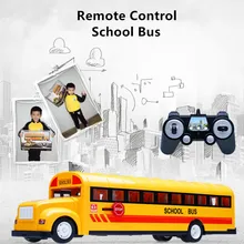 Подарок для мальчика, Радиоуправляемый Электромобиль, модель 1:18 33 см, большой симулятор, школьный автобус с передним задним светом