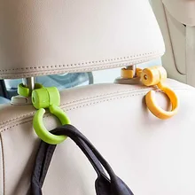 1 Pair Car Back Seat Hooks Holder For Bag Purse Cloth Grocer Flexible Auto Hangers Fixed On Headrest Car Styling Accessories