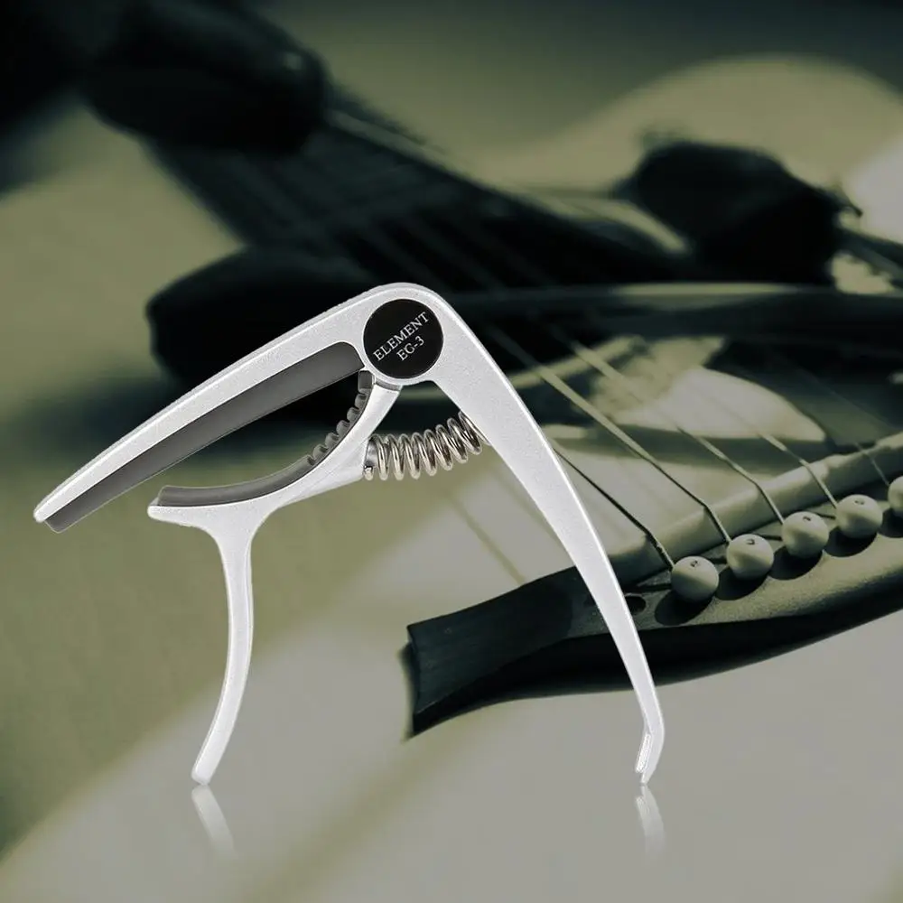 Гитара Capo легкая Гитара Capo Народная акустическая электрическая гитарный каподастр для гитары аксессуары для инструментов гитарра бытовой прибор par - Цвет: EC-1 silver