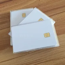 Контактная IC пустых карточек ISO пустой белый ПВХ SLE4442 чип пластиковые Контактные Смарт-card-20pcs