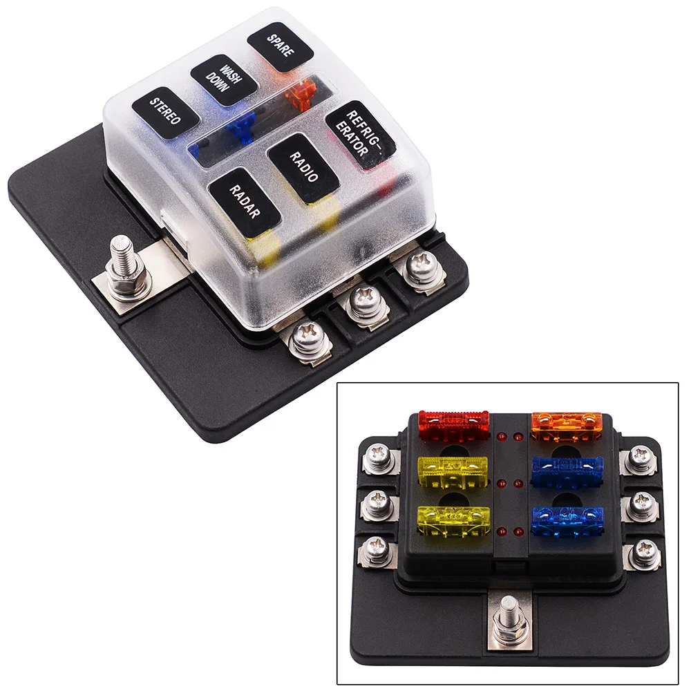 Way auto fuse holder v a block for car boat