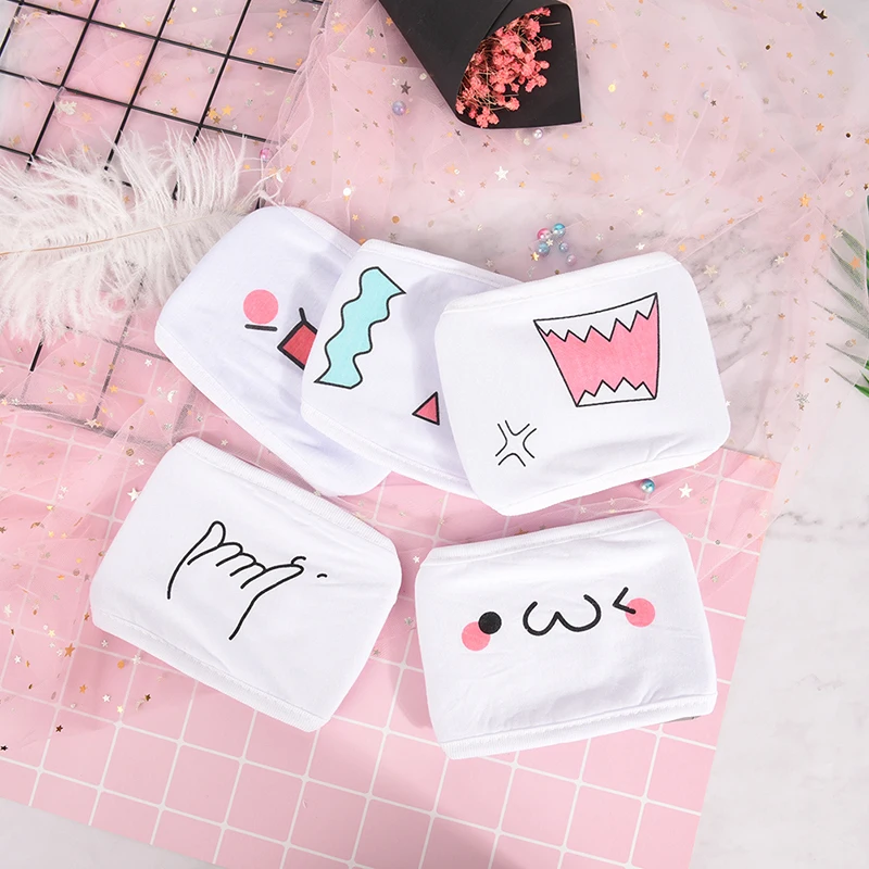 2 стиля Kawaii маска для рта Kpop хлопковая губ милый аниме мультфильм рот маффли лица