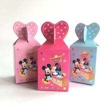 50pcs Baby Shower Gift Box Candy Box Kids Favor Boxes Minnie/Mickey Mouse Birthday Party Supplies Decorations
