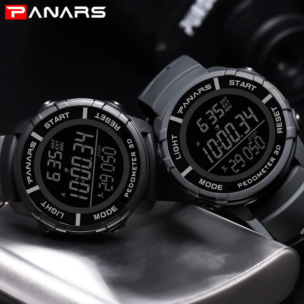 

PANARS Men's Military Electronic Watch Man Mountaineering Digital Wristwatch Pace calculation Waterproof G style Shock Clock