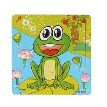 Fashion Frog Wooden Kids Children Jigsaw Education And Learning Puzzles Toys Free Shipping