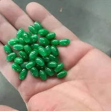 100 шт ювелирные изделия зеленый шпиндель нефритовые бусины DIY ювелирные аксессуары в виде бусин лотоса нефритовый браслет