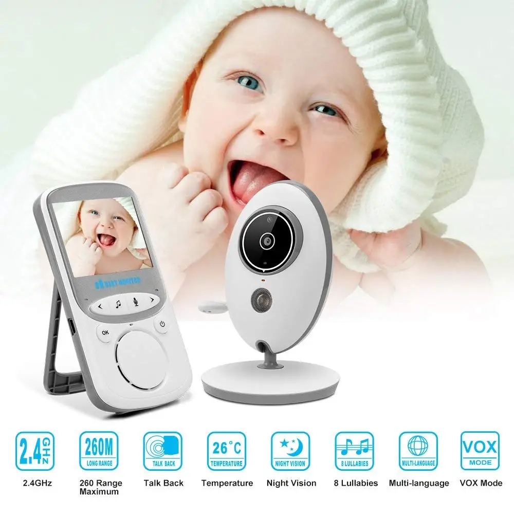 

vb605 baby camera with monitor bebek kamera nanny 2.4 inch TFT LCD IR Night Vision Baby Intercom Temperature Sensor 8 Lullabies