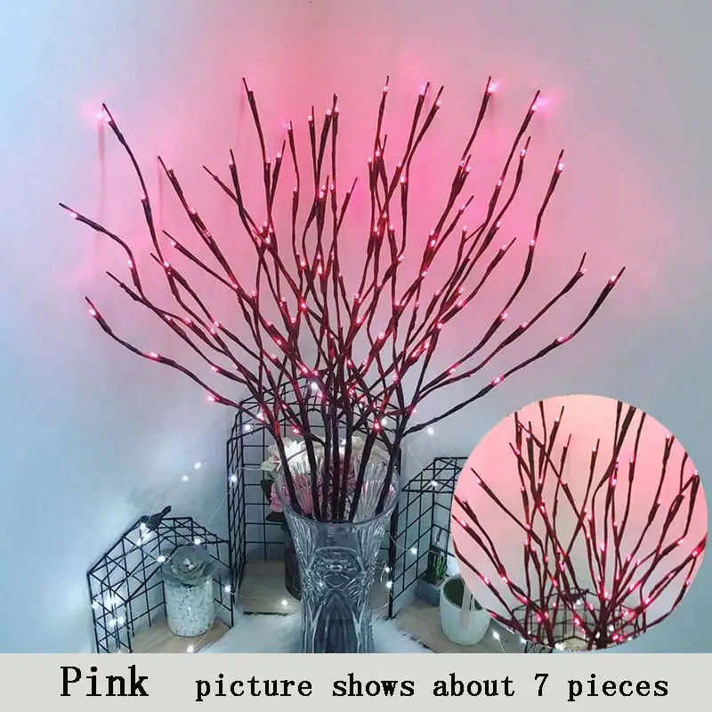 Ветка дерева 20 светодиодный светильник ветки искусственные ветви дерева ивовые ветви лампы для дома Праздничная Вечеринка магазин Декор - Испускаемый цвет: pink