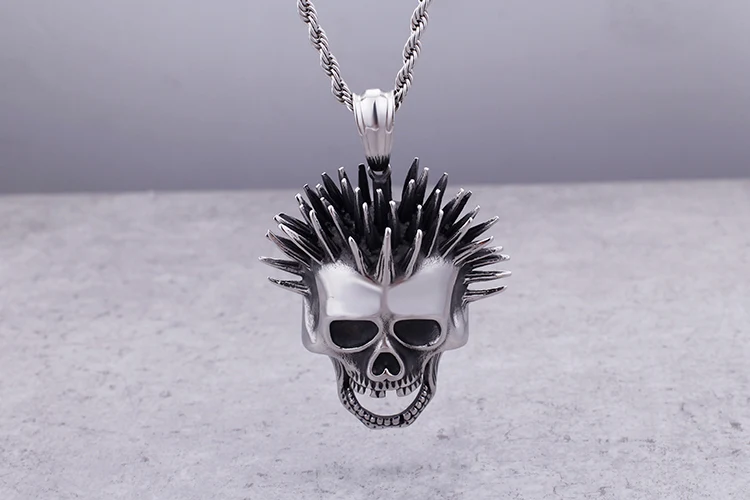 Панк Рокер Готический кулон череп скелет ожерелье для мужчин крутая Персонализированная 316L нержавеющая сталь мужская цепочка байкерские ювелирные изделия