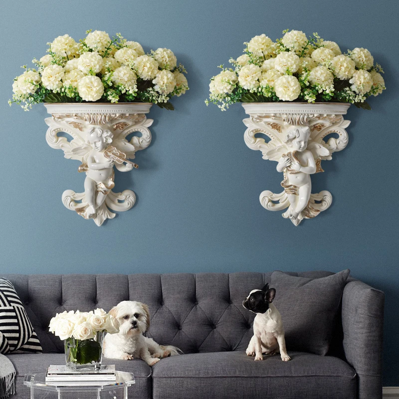 

Vintage Wall Hanging Vases Wall Decorative Resin Vase European Style Flower Vase Decoration Home Decor