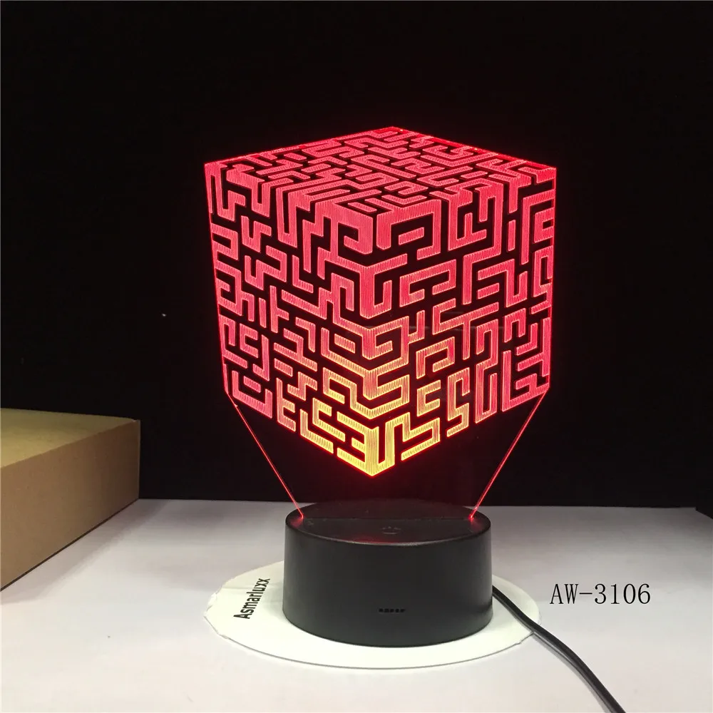 Новый Лабиринт 3d лампа с дистанционным управлением сенсорный цветной