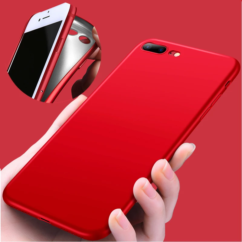 Matte Red Iphone Cover Shockproof Matte Silicone IPhone Case Fonally