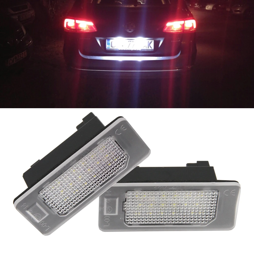 

2 Pcs/Lot Car LED License Plate Light No Error Lamp 24 LED SMD3528 For VW Golf VI Variant 2010~ Golf Plus 2012~ sharan 7N 2011~