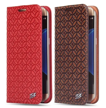 

Handmade High Quality Fashion Copper Money Pattern Genuine Leather Flip Case For iPhone X XS 6 6S 7 8 Plus For Samsung S8+ Cover