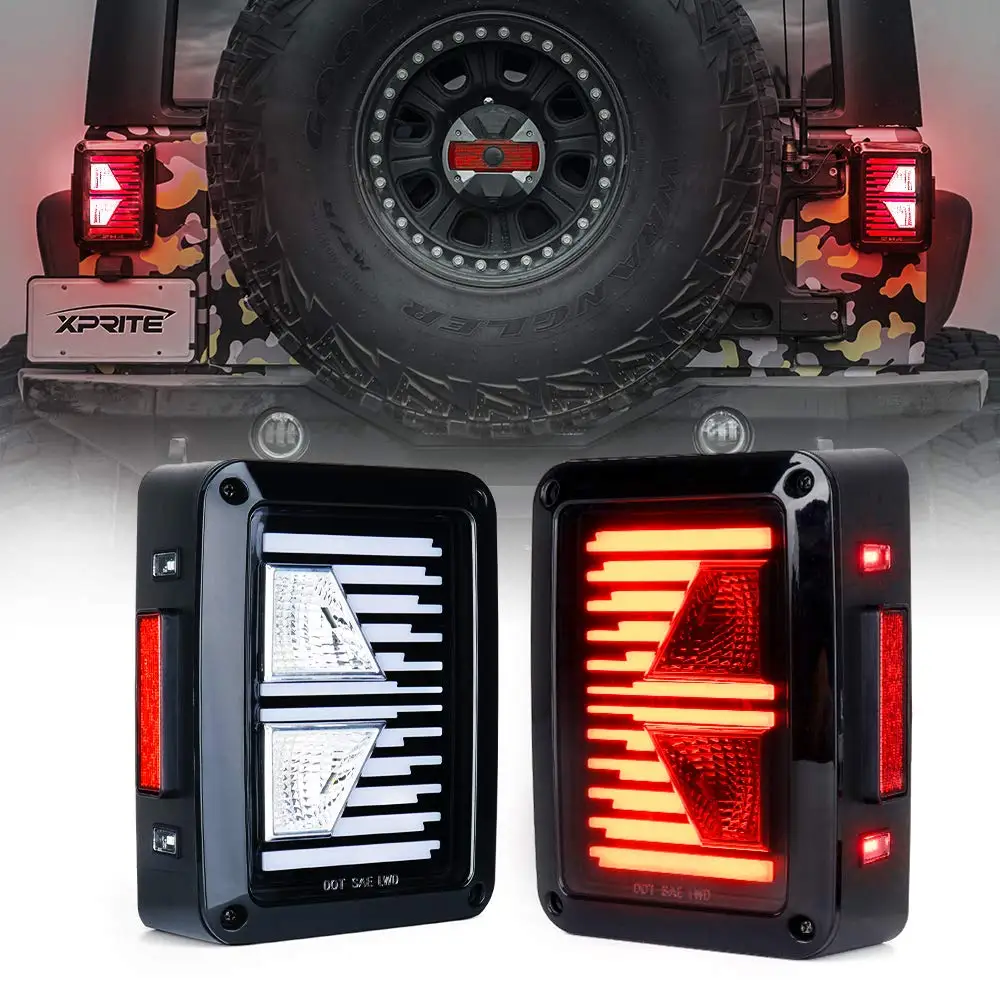 2007-2014 Jeep JK Wrangler LED Tail Lights Sport Rubicon Sahara Unlimited Smoke