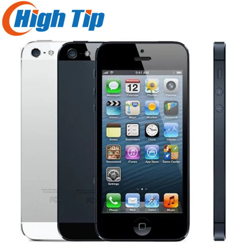 Koop 100% Factory Originele Iphone 5 Verzegelde doos Unlocked Apple Mobiele telefoon 16 gb 32 gb ROM 16 gb 32 gb 64 gb IOS 4.0 inch 8MP WIFI GPS Gebruikt